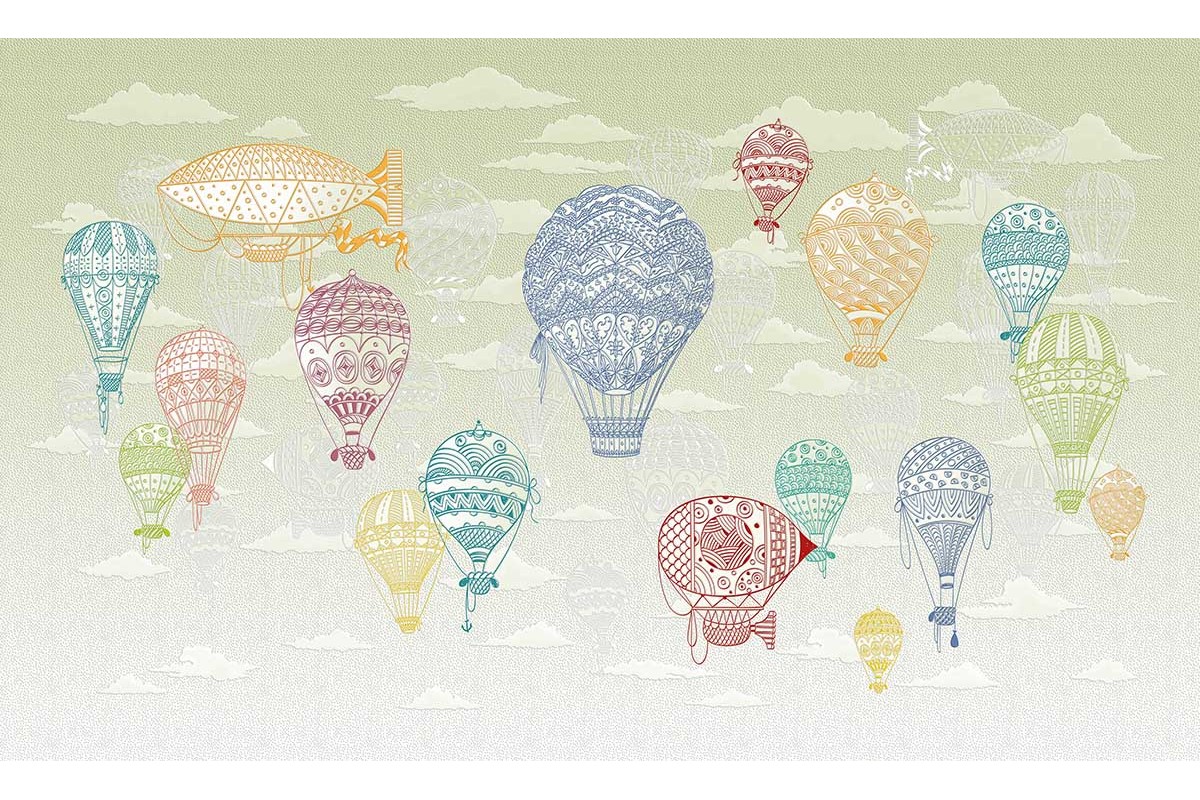 AIR BALLOONS COLORED GREEN SKY