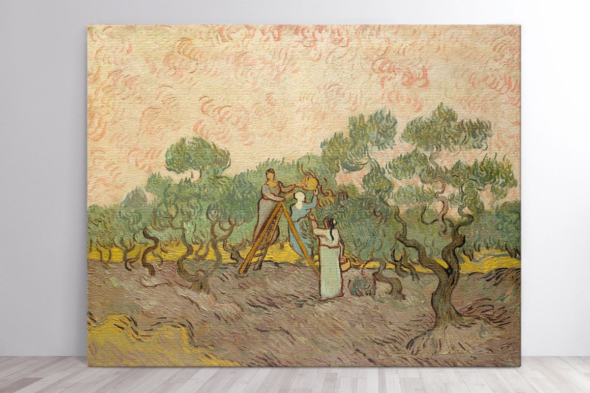 Πίνακας καμβάς WOMEN PICKING OLIVES - VAN GOGH