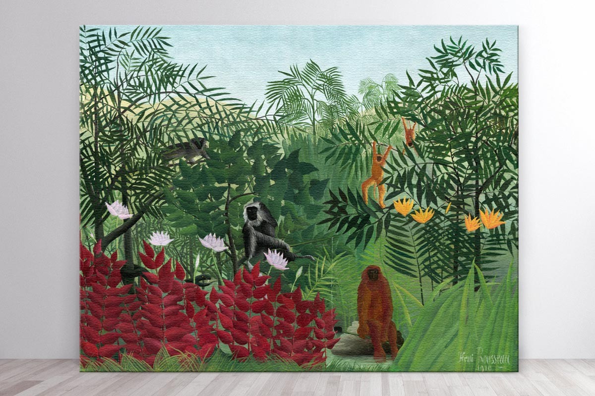 TROPICAL FOREST WITH MONKEYS - ROUSSEAU
