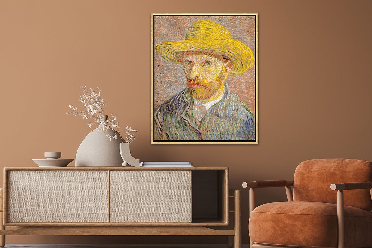 SELF - PORTRAIT WITH A STRAW HAT - VAN GOGH