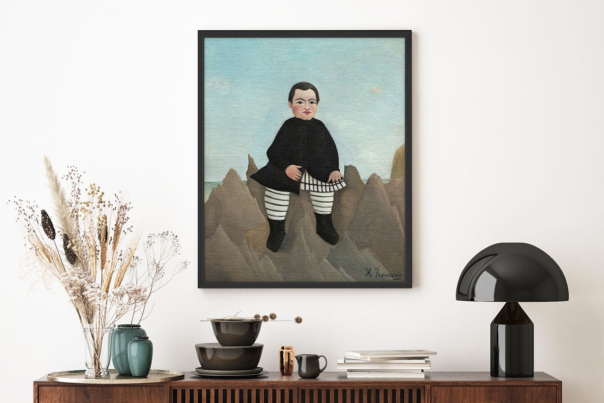 BOY ON THE ROCKS - HENRI ROUSSEAU