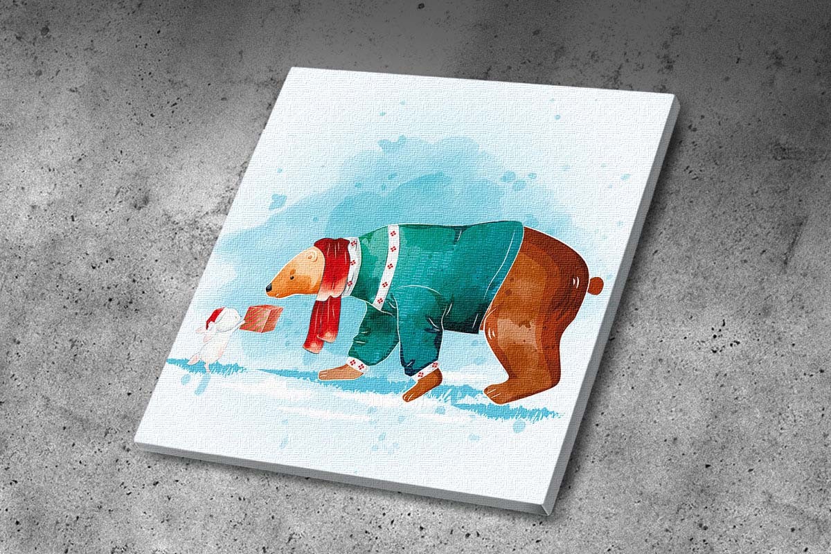 Πίνακας καμβάς ΑΡΚΟΥΔΑ ΜΕ ΚΑΣΚΟΛ