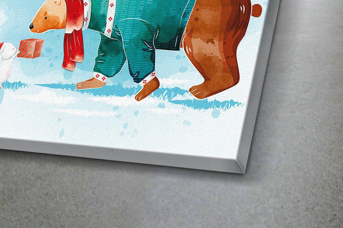 Πίνακας καμβάς ΑΡΚΟΥΔΑ ΜΕ ΚΑΣΚΟΛ