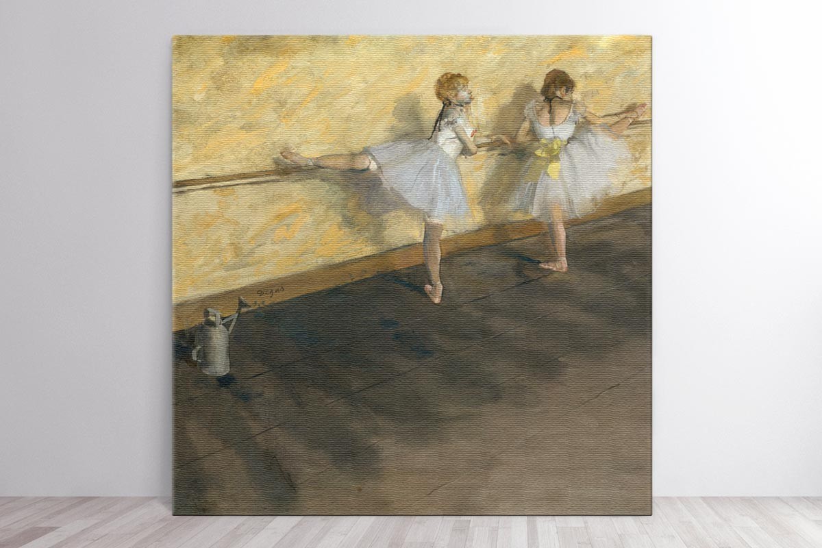 DANCERS PRACTICING AT THE BARRE - EDGAR DEGAS 