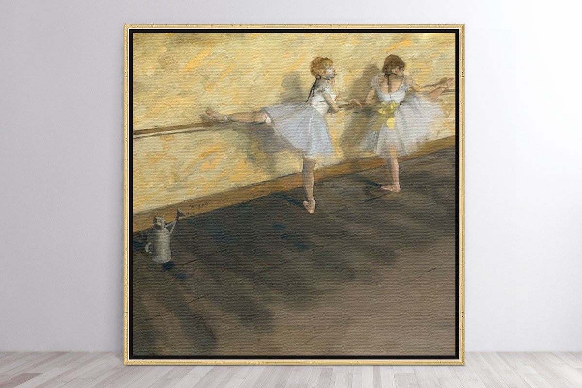 DANCERS PRACTICING AT THE BARRE - EDGAR DEGAS 