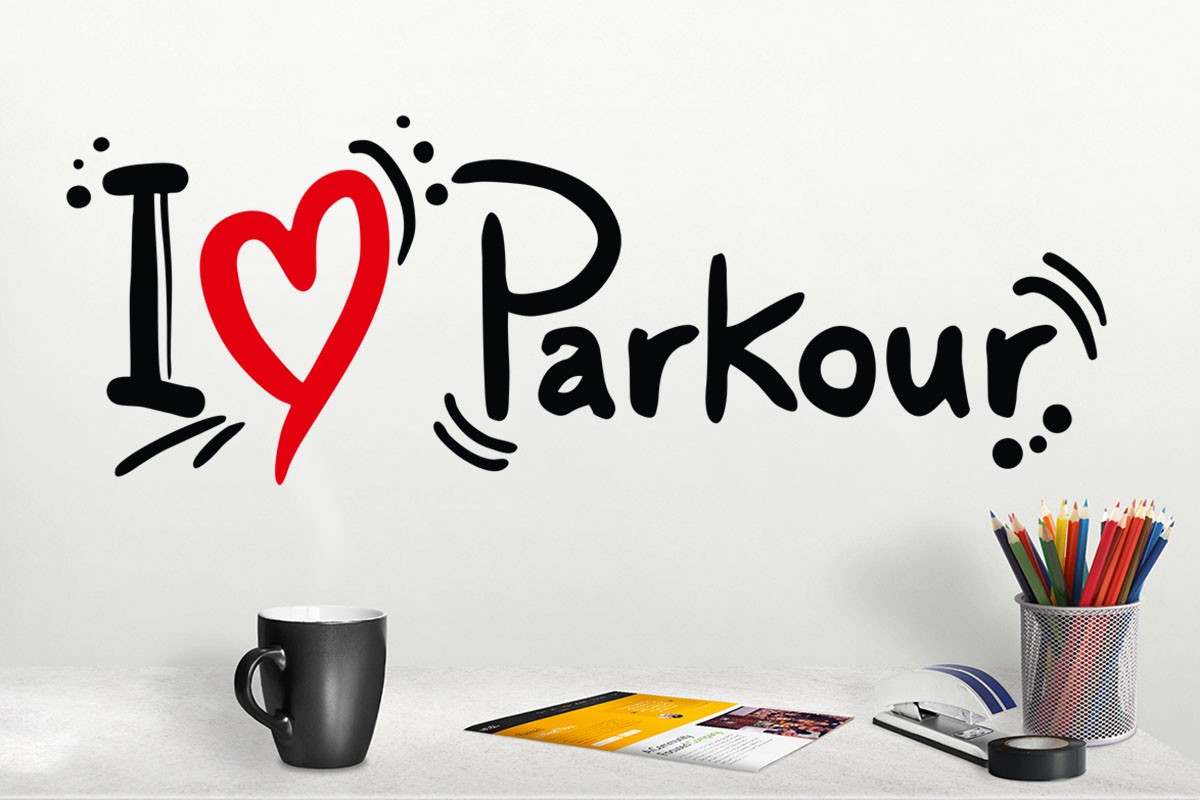 Αυτοκόλλητο τοίχου I LOVE PARKOUR