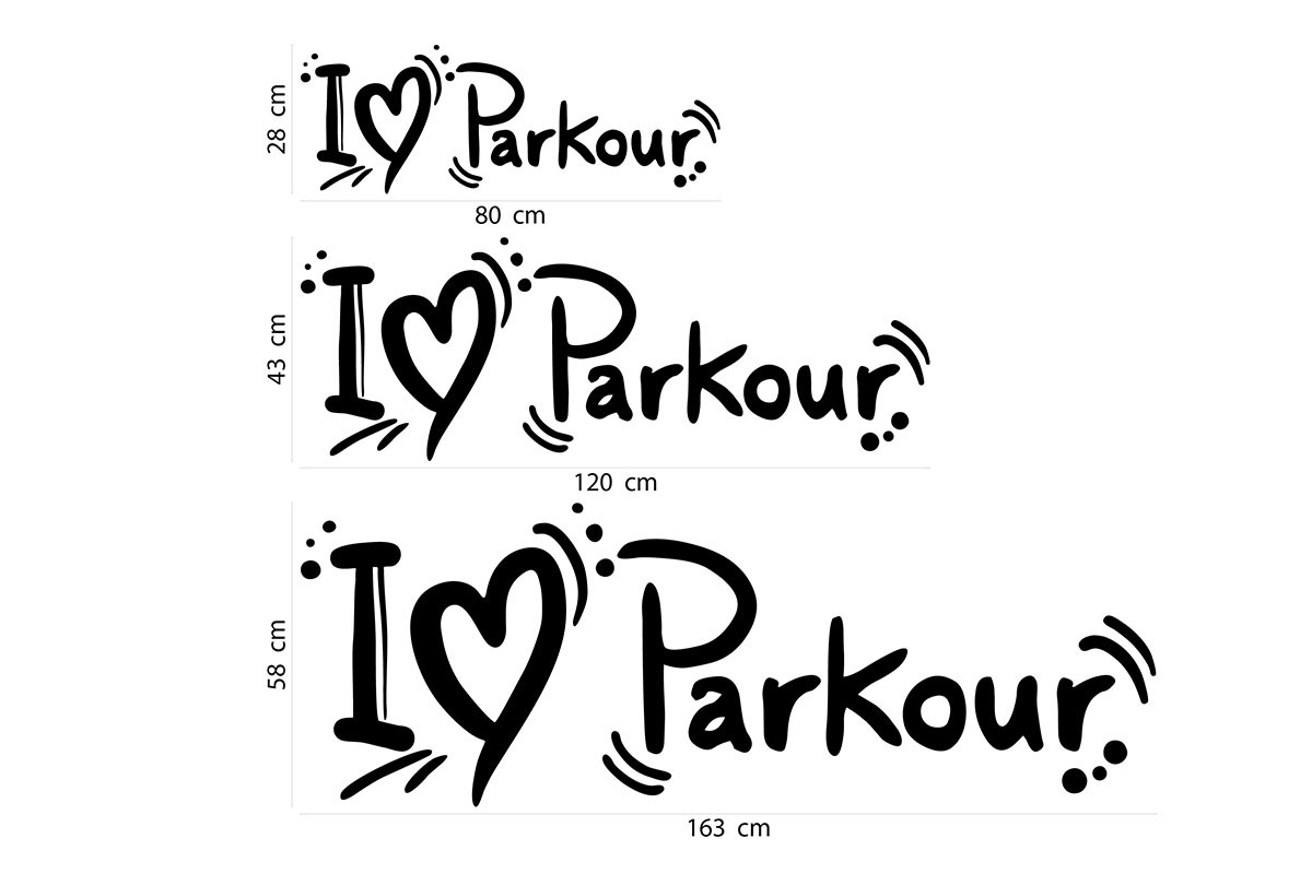 Αυτοκόλλητο τοίχου I LOVE PARKOUR