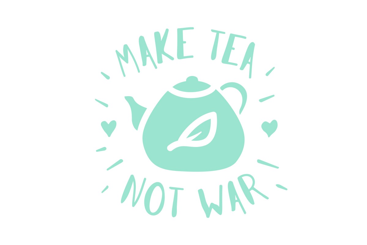 Αυτοκόλλητο τοίχου MAKE TEA NOT WAR