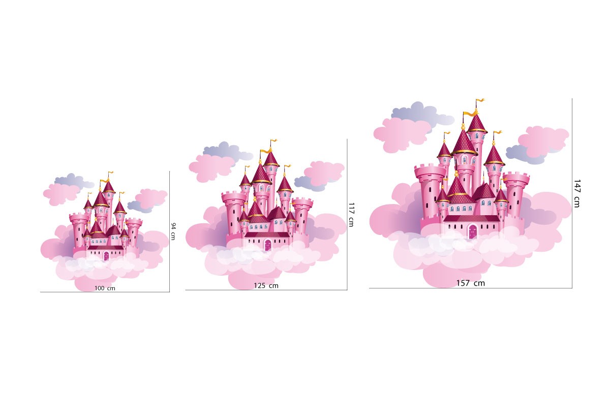 Wall sticker PINK CLOUDS CASTLE