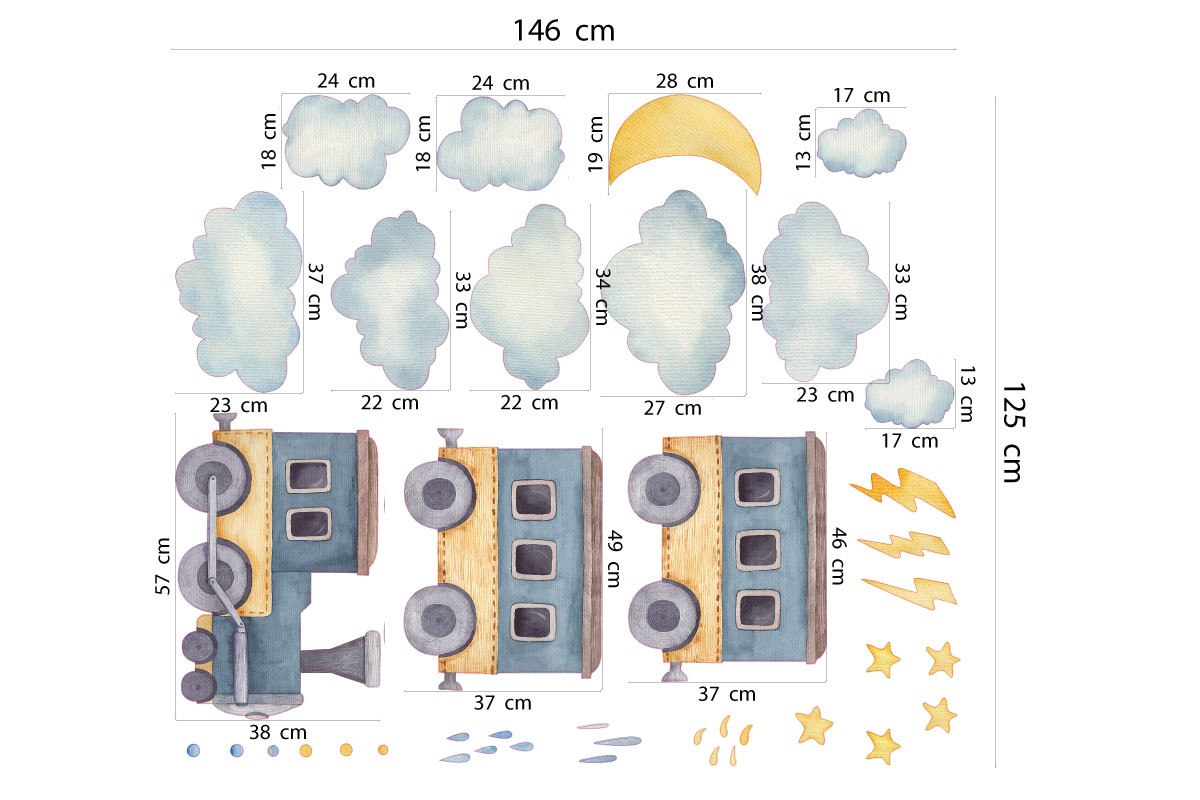 Αυτοκόλλητο τοίχου ΤΡΕΝΟ ΠΕΡΙΠΛΑΝΩΜΕΝΟ ΣΕ ΕΝΑΝ ΣΥΝΝΕΦΙΑΣΜΕΝΟ ΚΟΣΜΟ