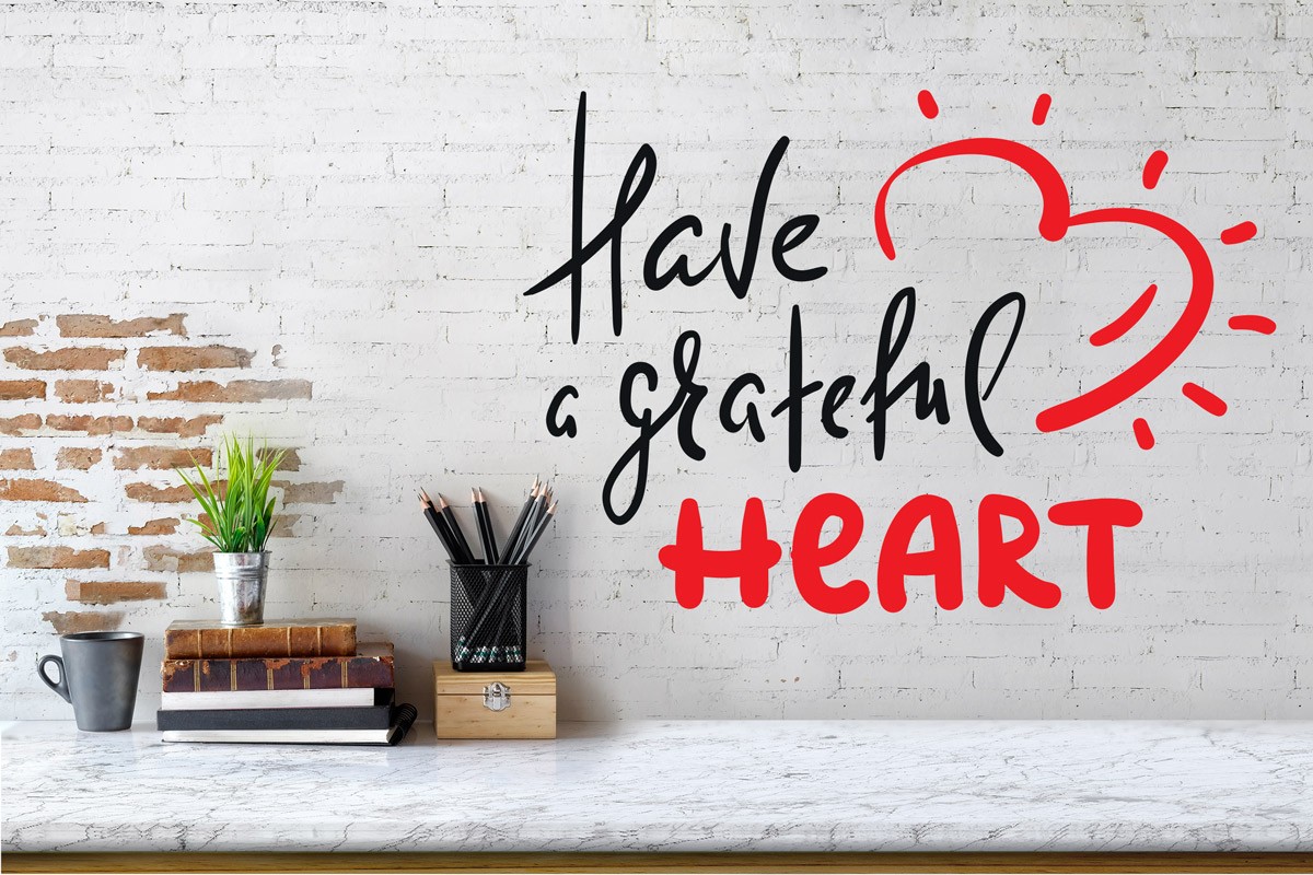 Αυτοκόλλητο τοίχου HAVE A GRATEFUL HEART
