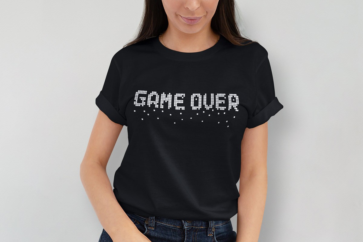 GAME OVER IN WHITE