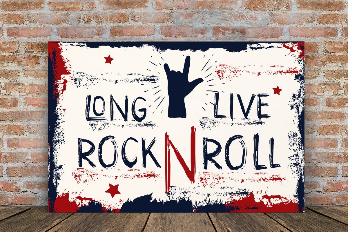 Ξύλινο πόστερ LONG LIVE ROCK & ROLL