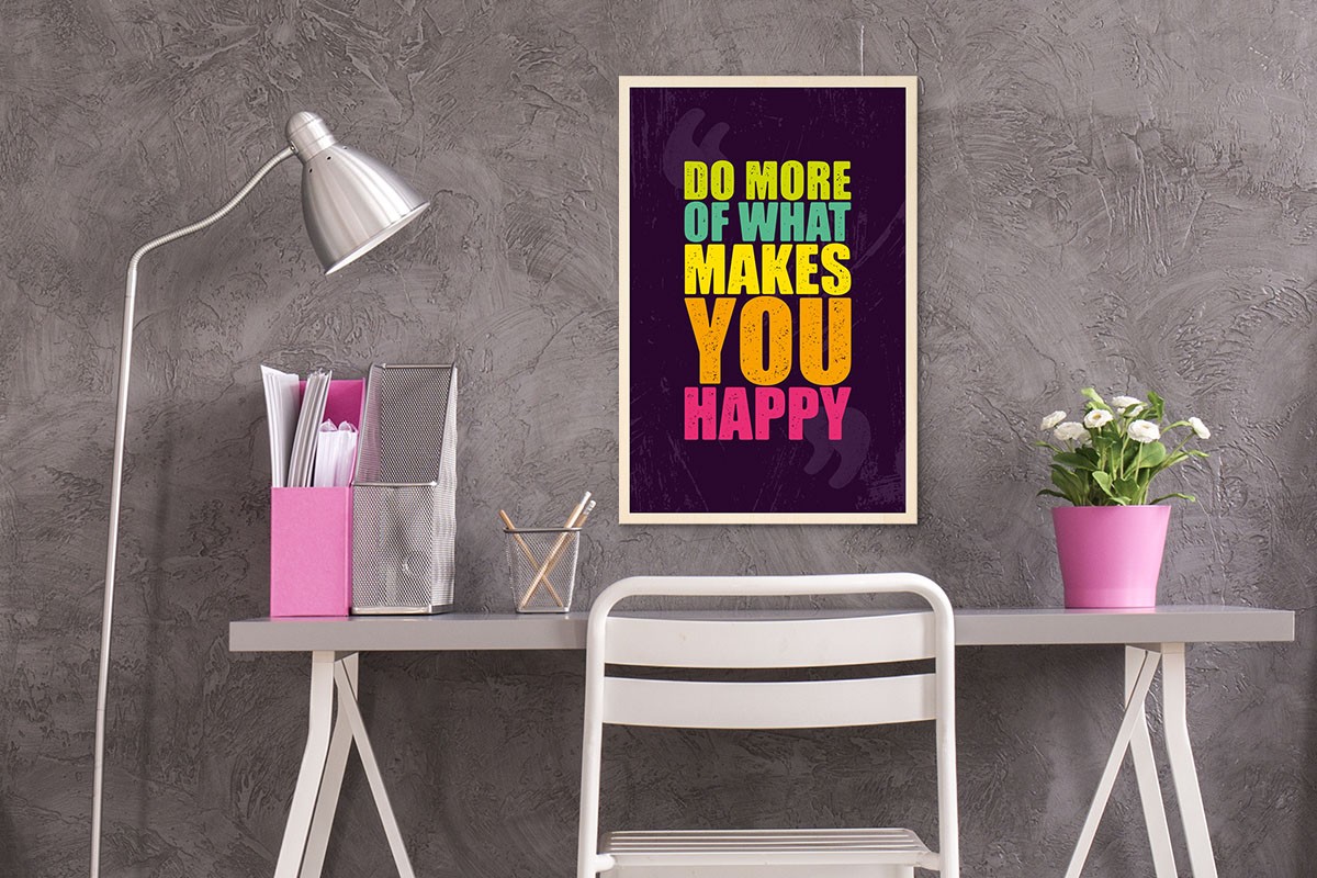 Ξύλινο πόστερ DO MORE OF WHAT MAKES YOU HAPPY