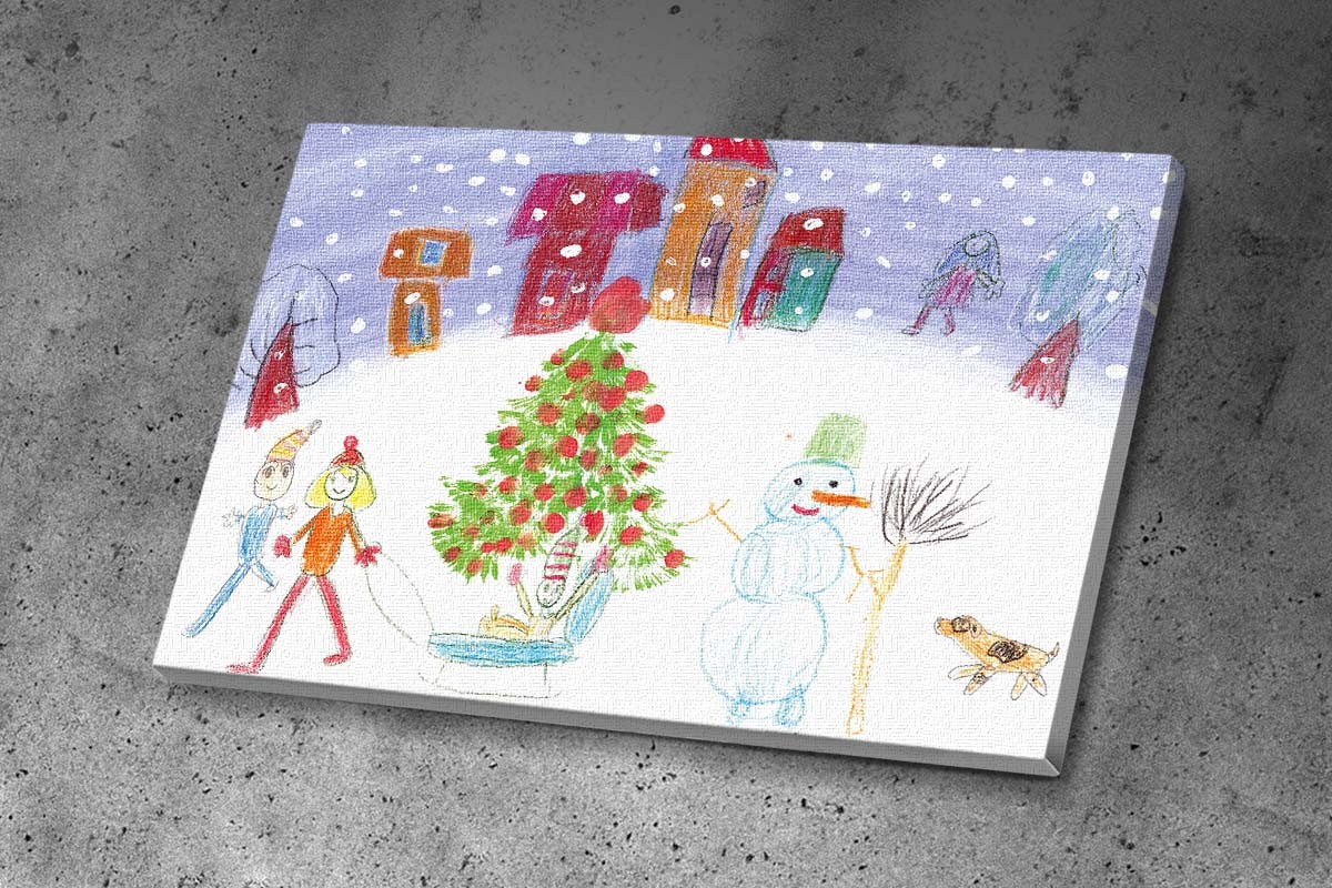 Πίνακας καμβάς ΧΡΙΣΤΟΥΓΕΝΝΙΑΤΙΚΗ ΠΑΙΔΙΚΗ ΖΩΓΡΑΦΙΑ