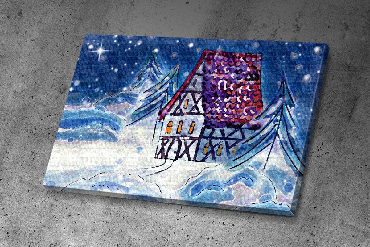 Πίνακας καμβάς ΧΙΟΝΙΣΜΕΝΗ ΧΡΙΣΤΟΥΓΙΕΝΝΙΑΤΙΚΗ ΝΥΧΤΑ