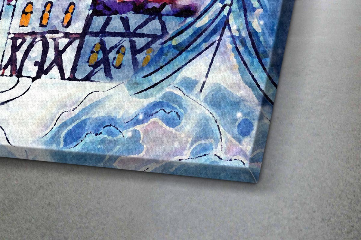 Πίνακας καμβάς ΧΙΟΝΙΣΜΕΝΗ ΧΡΙΣΤΟΥΓΙΕΝΝΙΑΤΙΚΗ ΝΥΧΤΑ