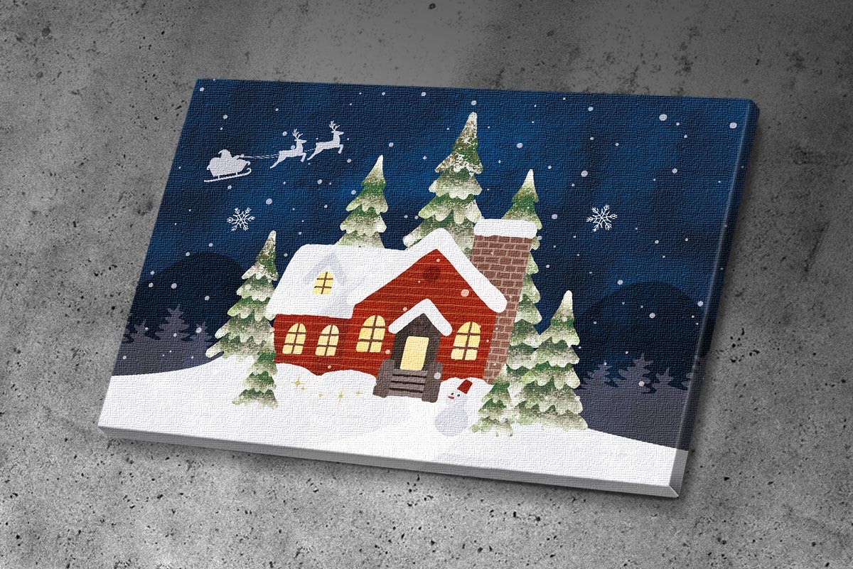 Πίνακας καμβάς ΝΥΧΤΑ ΧΡΙΣΤΟΥΓΕΝΝΩΝ