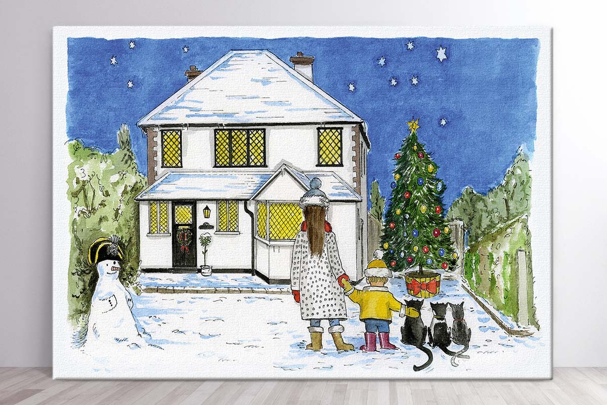 Πίνακας καμβάς ΧΡΙΣΤΟΥΓΕΝΝΑ ΣΤΟ ΣΠΙΤΙ