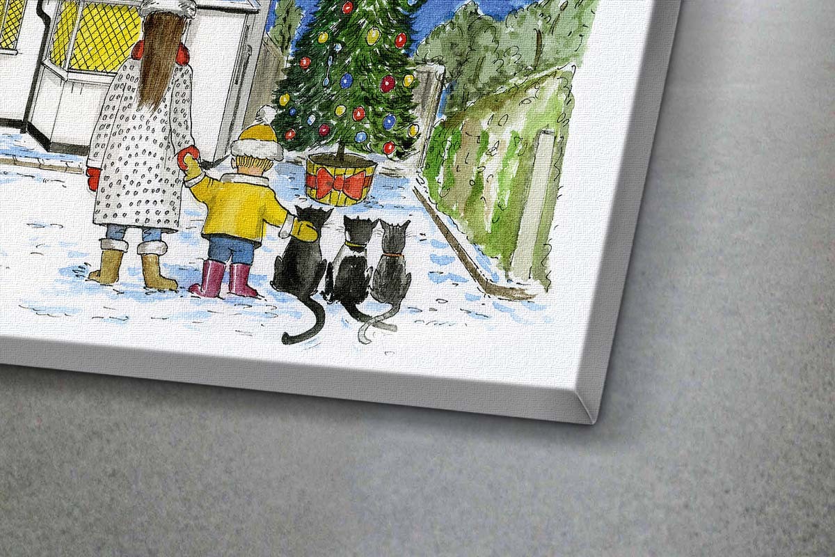 Πίνακας καμβάς ΧΡΙΣΤΟΥΓΕΝΝΑ ΣΤΟ ΣΠΙΤΙ