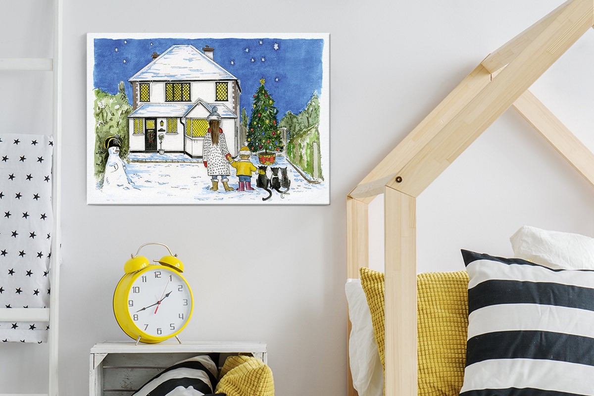 Πίνακας καμβάς ΧΡΙΣΤΟΥΓΕΝΝΑ ΣΤΟ ΣΠΙΤΙ