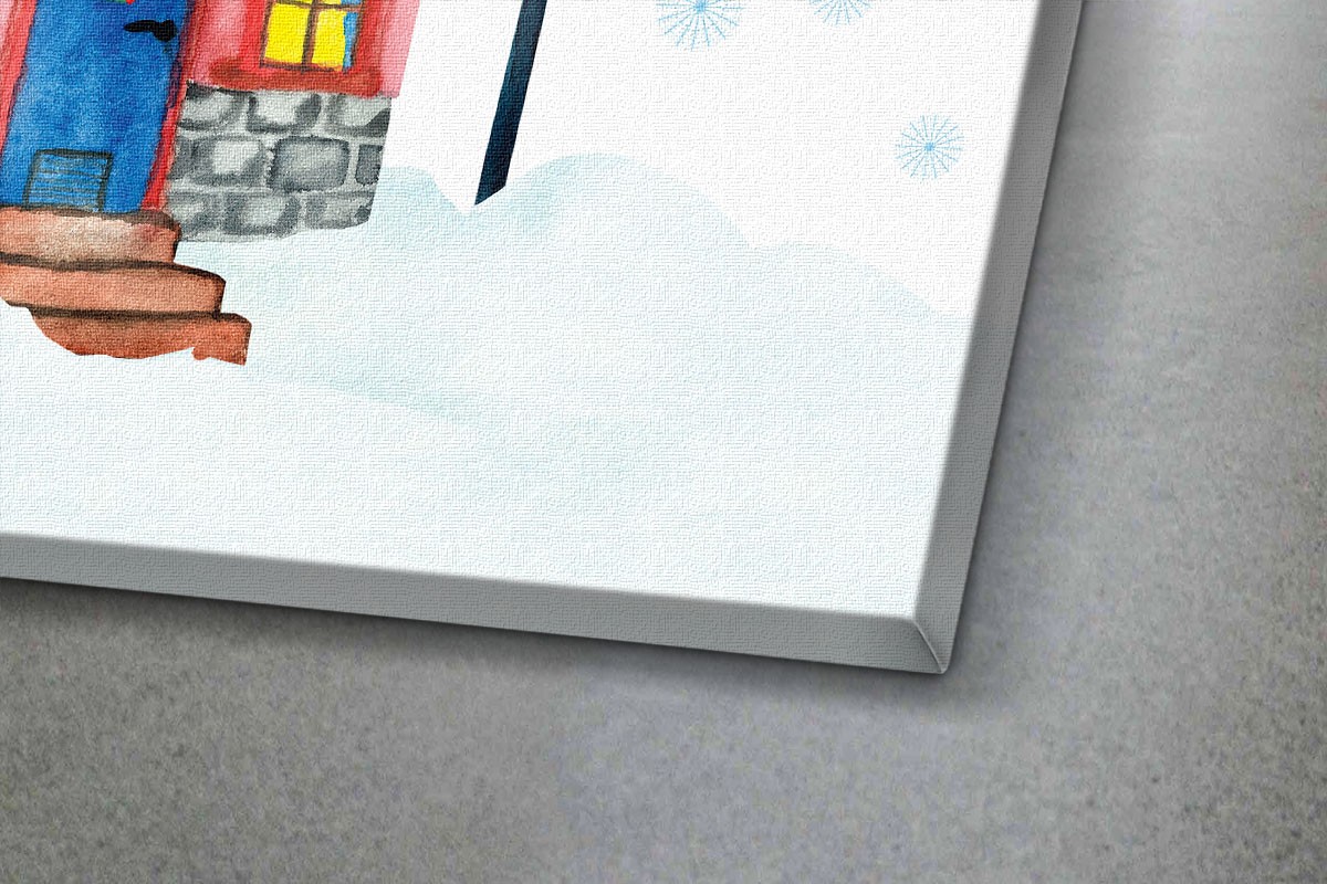 Πίνακας καμβάς ΡΟΖ ΧΡΙΣΤΟΥΓΕΝΝΙΑΤΙΚΟ ΣΠΙΤΑΚΙ