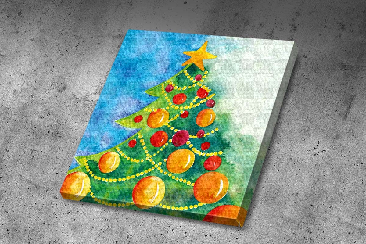 Πίνακας καμβάς ΧΡΙΣΤΟΥΓΕΝΝΙΑΤΙΚΟ ΔΕΝΤΡΟ