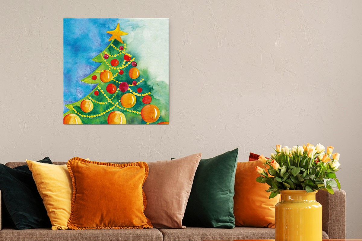 Πίνακας καμβάς ΧΡΙΣΤΟΥΓΕΝΝΙΑΤΙΚΟ ΔΕΝΤΡΟ