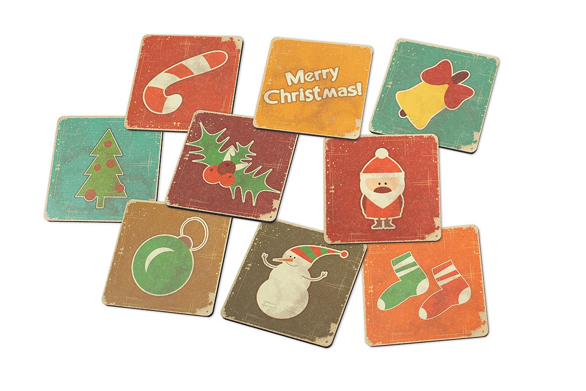 Ξύλινα Χριστουγεννιάτικα σουβέρ VINTAGE