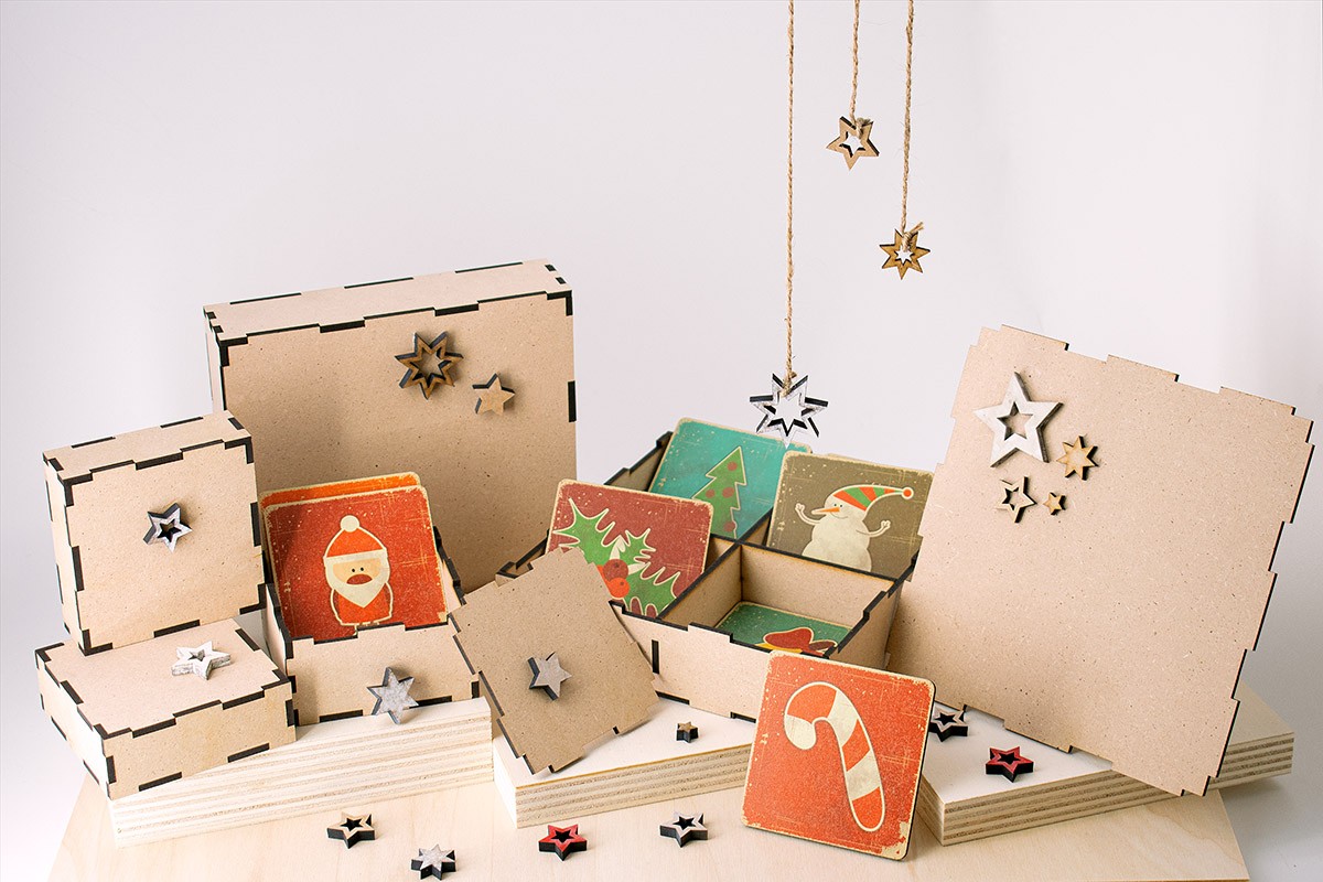 Ξύλινα Χριστουγεννιάτικα σουβέρ VINTAGE