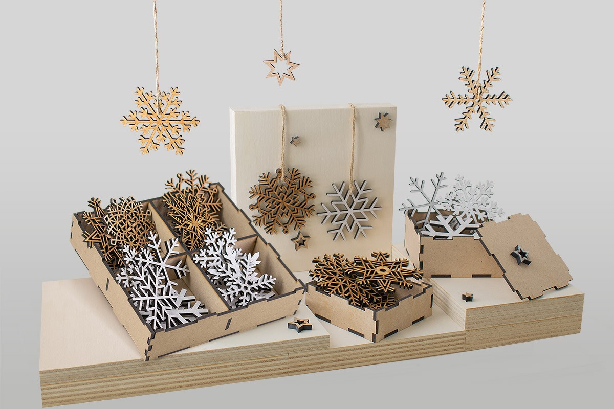 Ξύλινα Χριστουγεννιάτικα Σετ ΧΙΟΝΟΝΙΦΑΔΕΣ ΣΤΟΛΙΔΙΑ