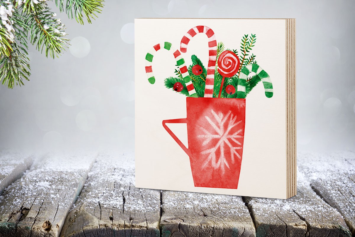 Ξύλινο πόστερ ΧΡΙΣΤΟΥΓΕΝΝΙΑΤΙΚΕΣ ΛΙΧΟΥΔΙΕΣ