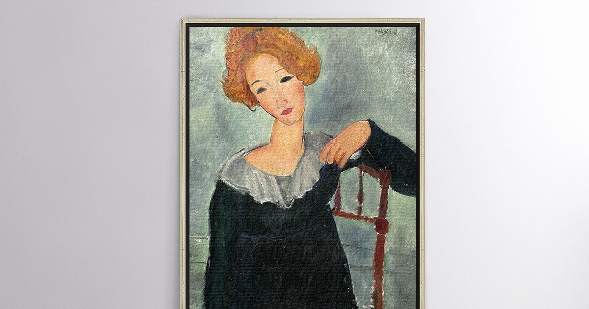 WOMAN WITH RED HAIR - AMEDEO MODIGLIANI - ΠΙΝΑΚΑΣ ΚΑΜΒΑΣ