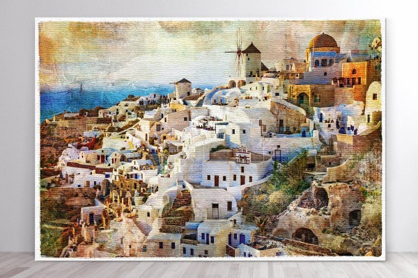 Πίνακας καμβάς ΗΛΙΟΒΑΣΙΛΕΜΑ ΣΤΗ ΣΑΝΤΟΡΙΝΗ