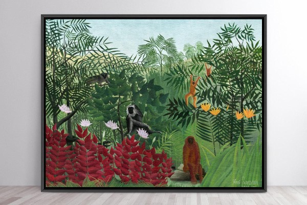 TROPICAL FOREST WITH MONKEYS - HENRI ROUSSEAU