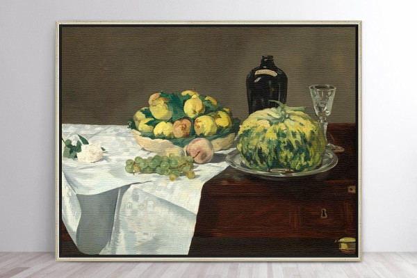 STILL LIFE WITH MELON AND PEACHES - EDOUARD MANET