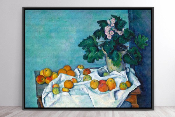 STILL LIFE WITH APPLES AND A POT OF PRIMROSES - PAUL CEZANNE