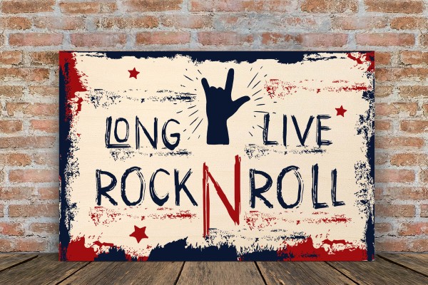 Ξύλινο πόστερ LONG LIVE ROCK & ROLL