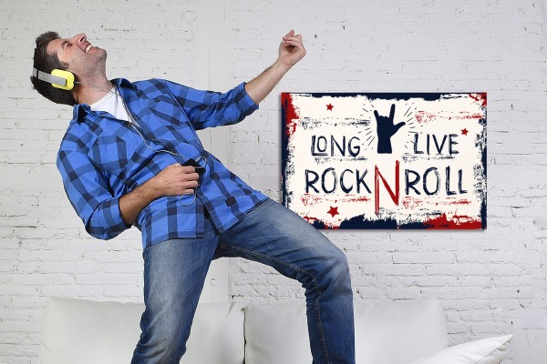 Ξύλινο πόστερ LONG LIVE ROCK & ROLL