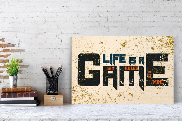 Ξύλινο πόστερ LIFE IS A GAME