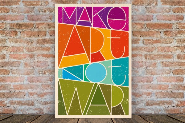 Ξύλινο πόστερ MAKE ART NOT WAR